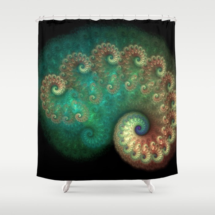 Sequin Seahorse Shower Curtain