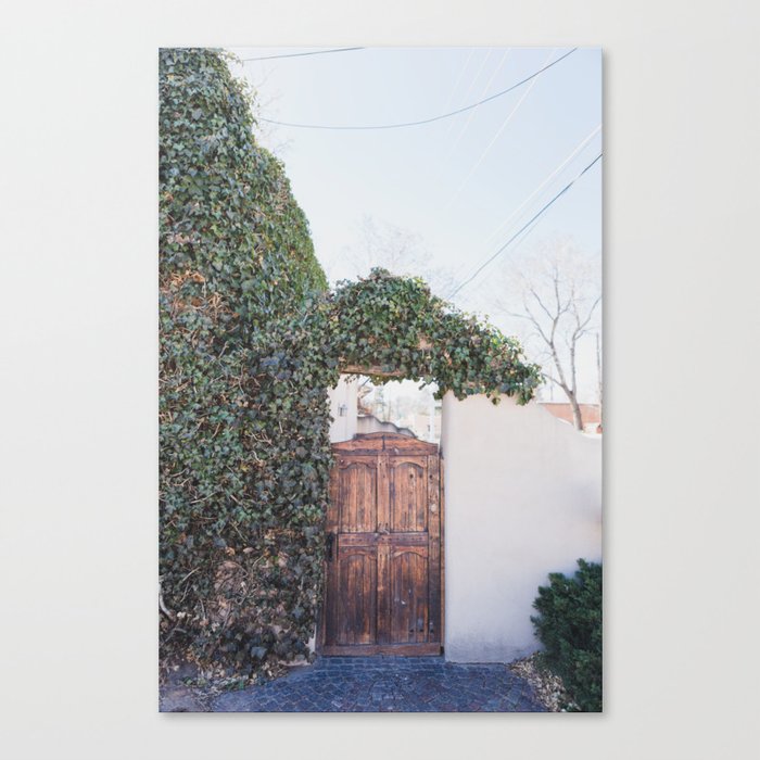 Santa Fe Door in Ivy - Travel Architecture Photography Canvas Print