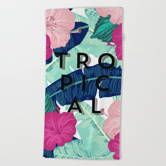 Tropical garden Beach Towel