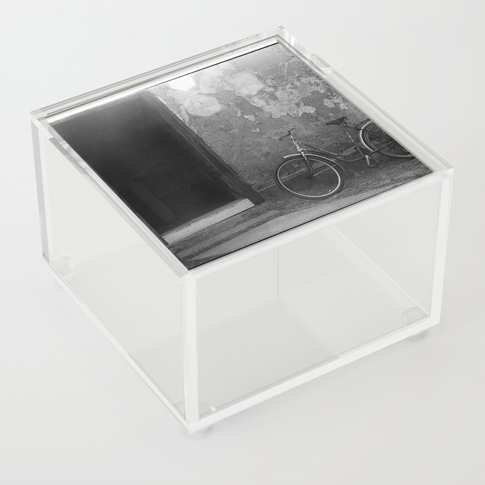 Vintage style photo of old bycicle Acrylic Box