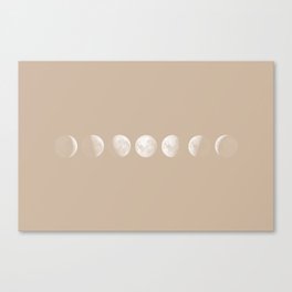 Moon Phases in Peach Canvas Print