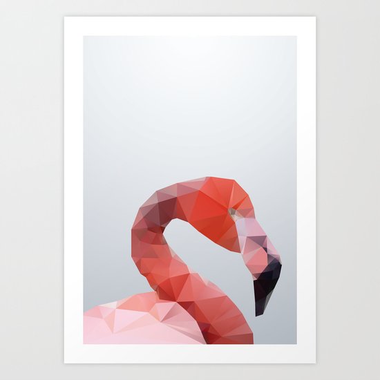 Geometrical - Flamingo Art Print