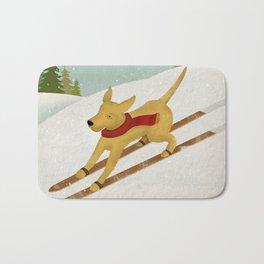 Yellow Labrador Dog Ski Bath Mat