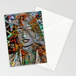 Rusty Girl - Industrial AI-Generated Art Stationery Card