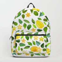 Carambola and leaves (star fruit) - yellow and green Backpack