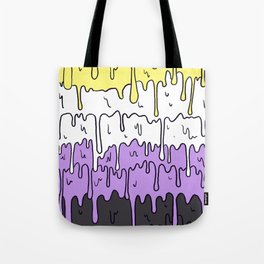 Cute Pride Pastel Melting Pride Design, Non Binary flag Tote Bag