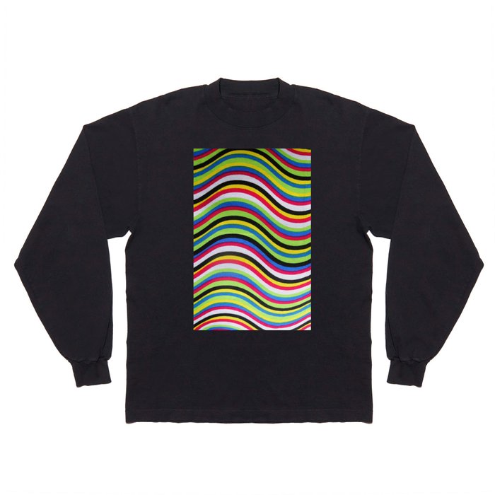 Wave Pattern Design Long Sleeve T Shirt