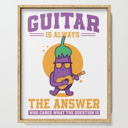 Aubergine Guitar Player Serving Tray