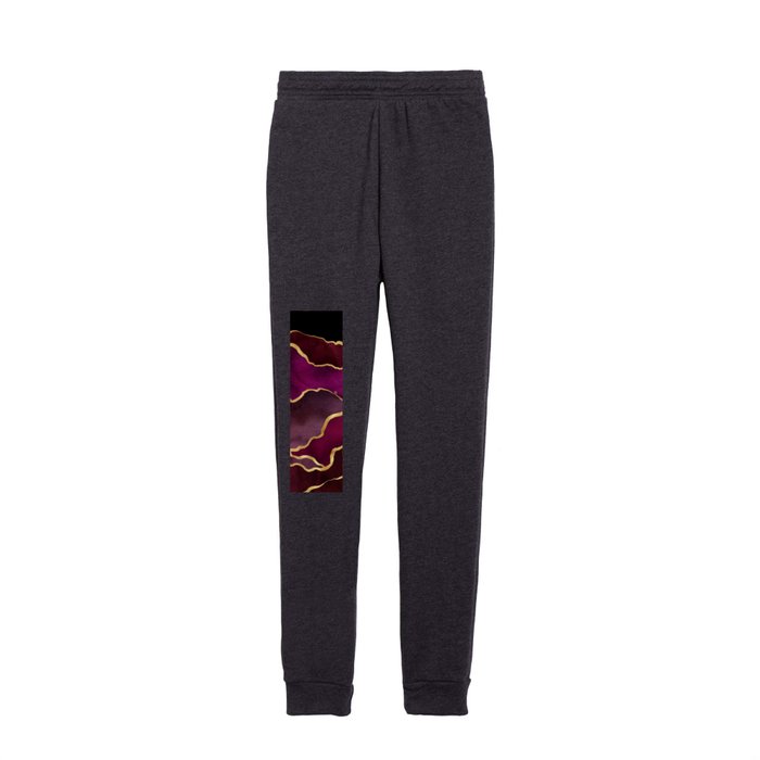 Burgundy Painted Agate Texture 01 Kids Joggers