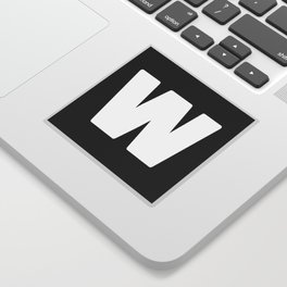 W (White & Black Letter) Sticker