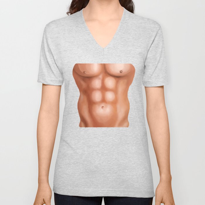 Fake Muscle Under Clothes Shirt Chest Six Pack Abs T-Shirt T-Shirt :  : Fashion