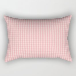 Mini Lush Blush Pink Gingham Check Plaid Rectangular Pillow