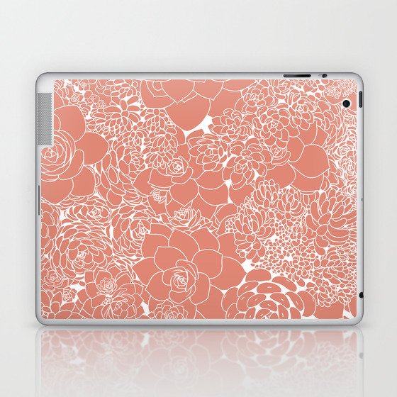 Succulents Line Drawing- Echeveria Pink Laptop & iPad Skin
