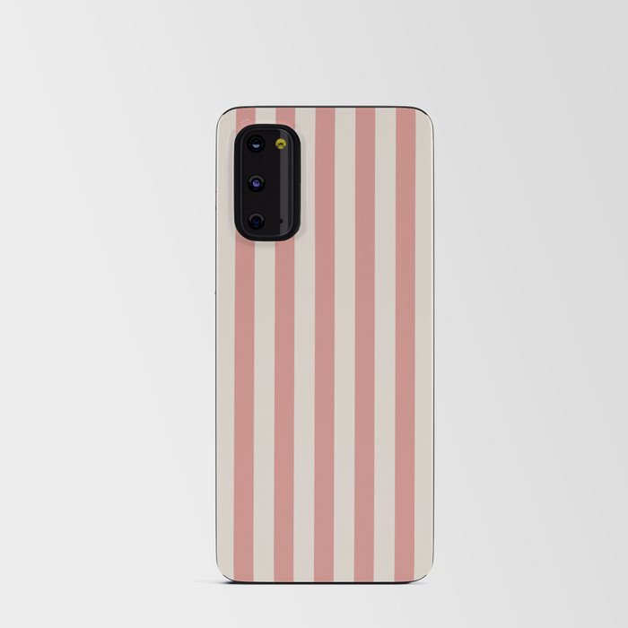 Vintage soft pink stripes Android Card Case