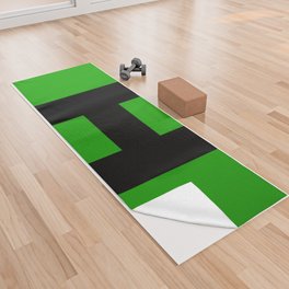 Letter H (Black & Green) Yoga Towel