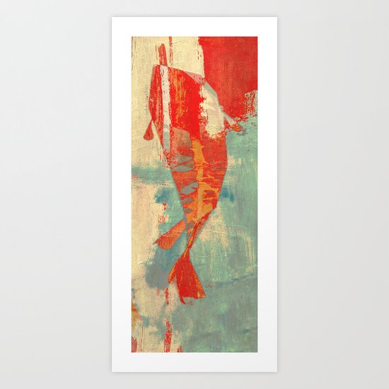 穏やかな海で泳ぐ (Swimming in Calm Waters) Art Print