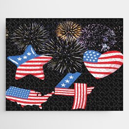 Fourtth of July with Flags Jigsaw Puzzle