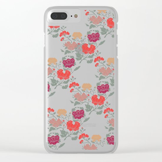Recolour Peonies Clear iPhone Case