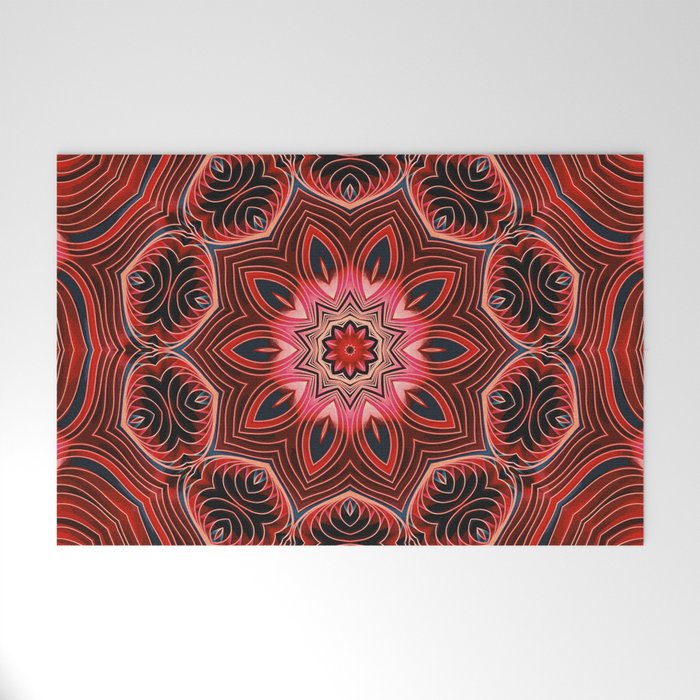 Red Matter Mandala Welcome Mat