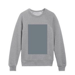 Mid Tone Slate Blue Grey Solid Color Pairs To Valspars 2021 Color of the Year Academy Gray 5001-2A Kids Crewneck