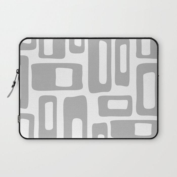 Retro Mid Century Modern Abstract Pattern 336 Gray Laptop Sleeve