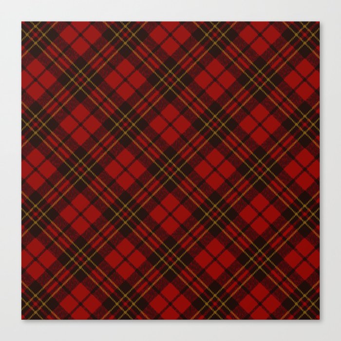 Red Christmas tartan pattern holidays winter design Canvas Print