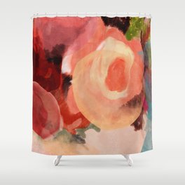 pink summer roses 2 triptych abstract Shower Curtain