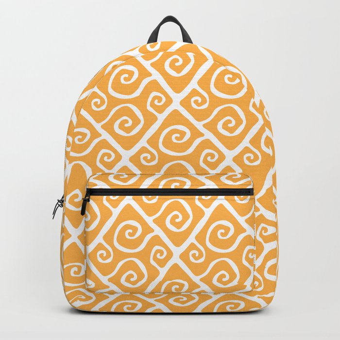 Abstract Diamond Swirl Pattern 521 Yellow Backpack