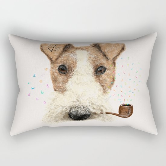 fox terrier sailor Rectangular Pillow
