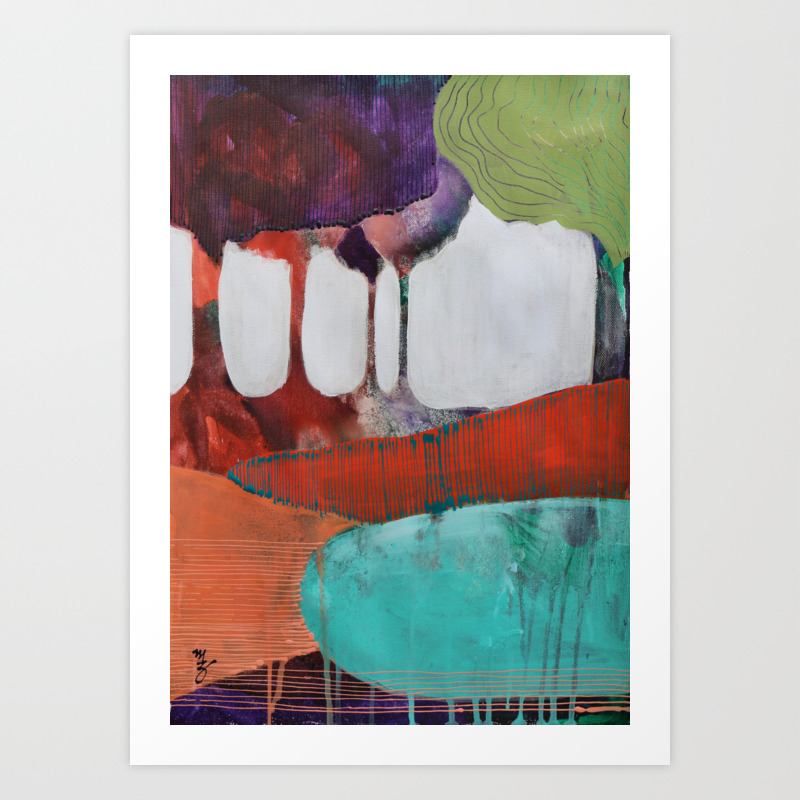 Day 2 In The Woods Contemporary Abstract Landscape Art Print By
