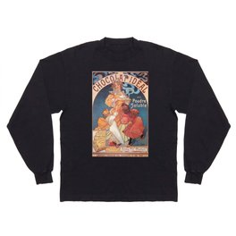 Mucha Chocolate Ideal Vintage Advertising High Resolution (Reproduction) Long Sleeve T-shirt