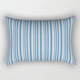 [ Thumbnail: Blue & Light Grey Colored Striped/Lined Pattern Rectangular Pillow ]