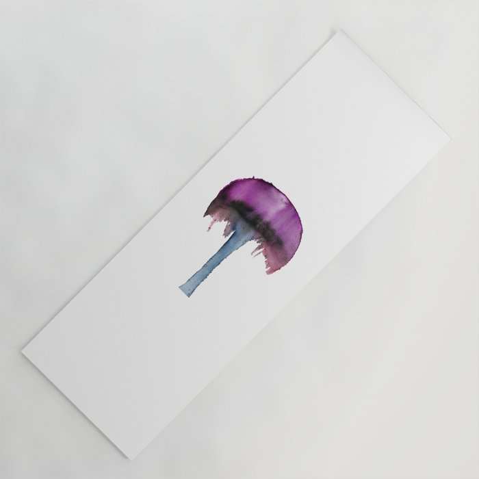 Purple Watercolor Mushroom Surreal Yoga Mat