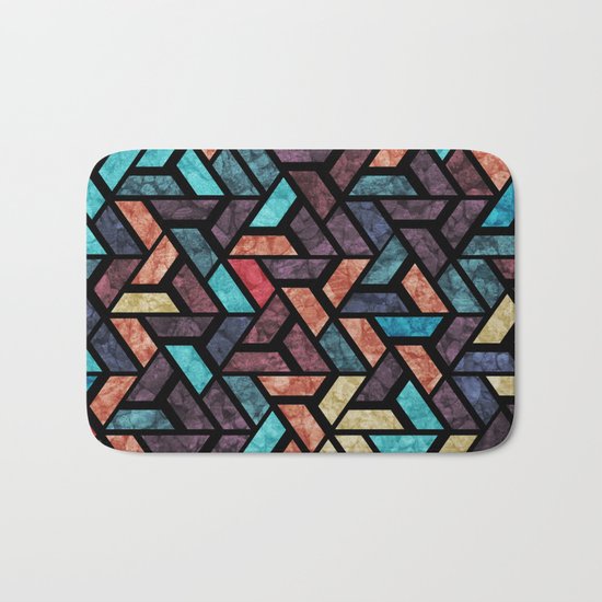 Seamless Colorful Geometric Pattern XV Bath Mat