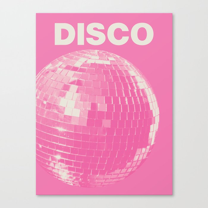 Pink Disco Ball Canvas Print