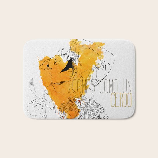 Comes como un cerdo (you eat like a pig) Bath Mat