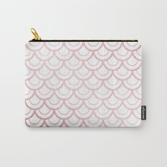 Simply Mermaid Scales in Rose Gold Sunset Carry-All Pouch