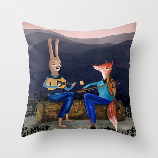Smoky Mountain Gypsy Jazz Throw Pillow