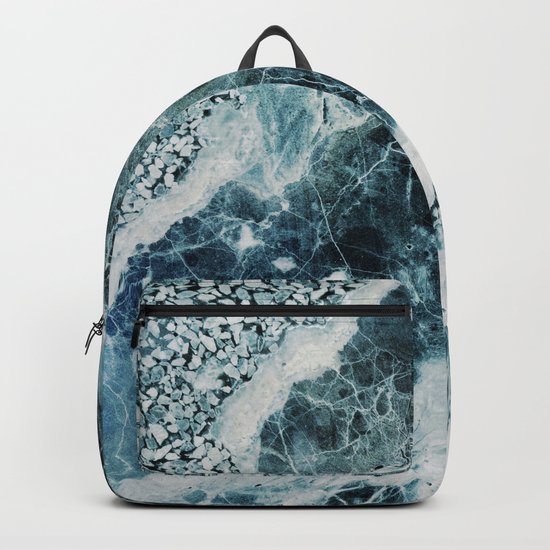 Blue Sea Marble Backpack