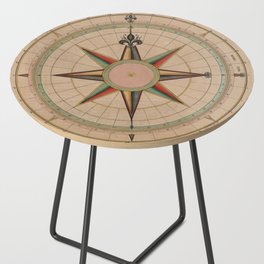 Vintage Compass Rose Diagram (1664) Side Table | Drawing, Historical, Compassrose, Navagation, History, Exploration, Vintage, Compass, Explorer, Wandering 