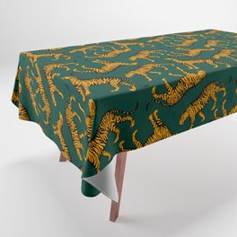 Tigers (Dark Green and Marigold) Tablecloth