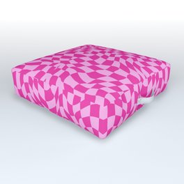 Light and dark pink checker symmetrical pattern Outdoor Floor Cushion