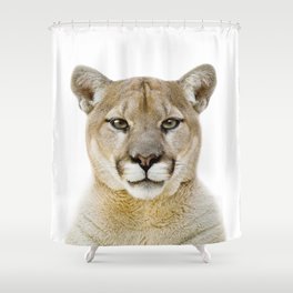 Cougar Art Print by Zouzounio Art Shower Curtain