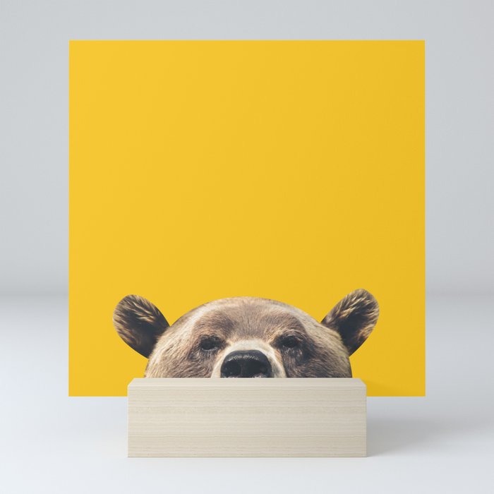 Bear - Yellow Mini Art Print