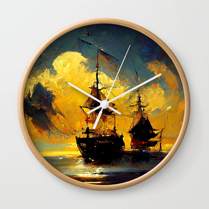 Sailing at Sunset Wall Clock