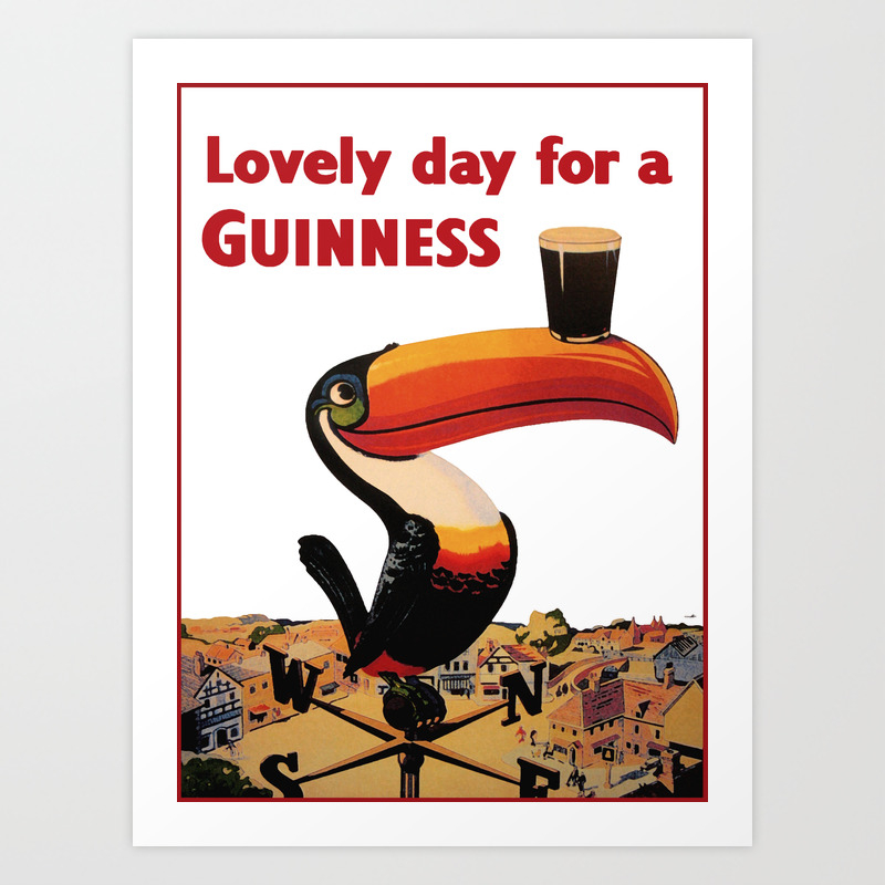 Advertising Vintage Poster - Lovely Day for a Guinness - Beer - Drinks Advertising Vintage Poster Art Print Best Vintage Posters | Society6