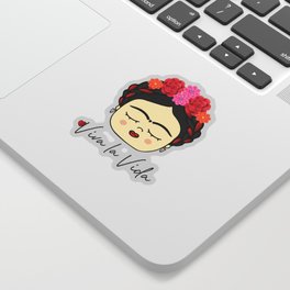 Viva la Frida, artist, flowered Sticker