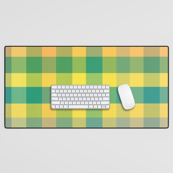 Green shades gingham Desk Mat