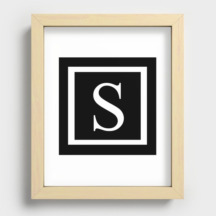 S Monogram Recessed Framed Print