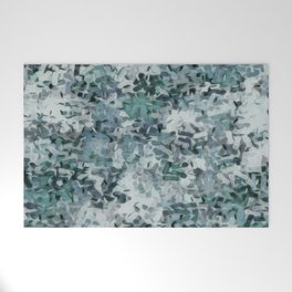 Confetti Crayon Sepia Teal Gray Welcome Mat